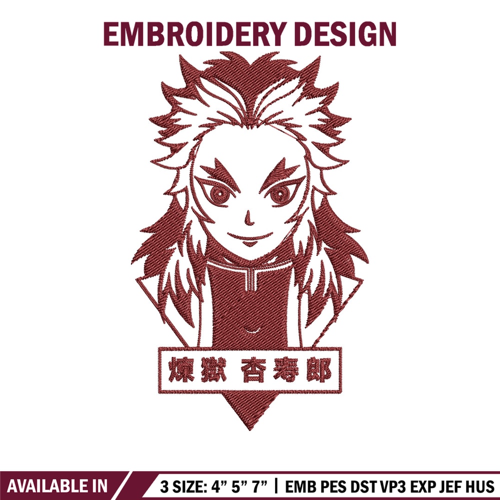 Rengoku poster Embroidery Design, Demon slayer Embroidery, Embroidery File, Anime Embroidery, Digital download..jpg