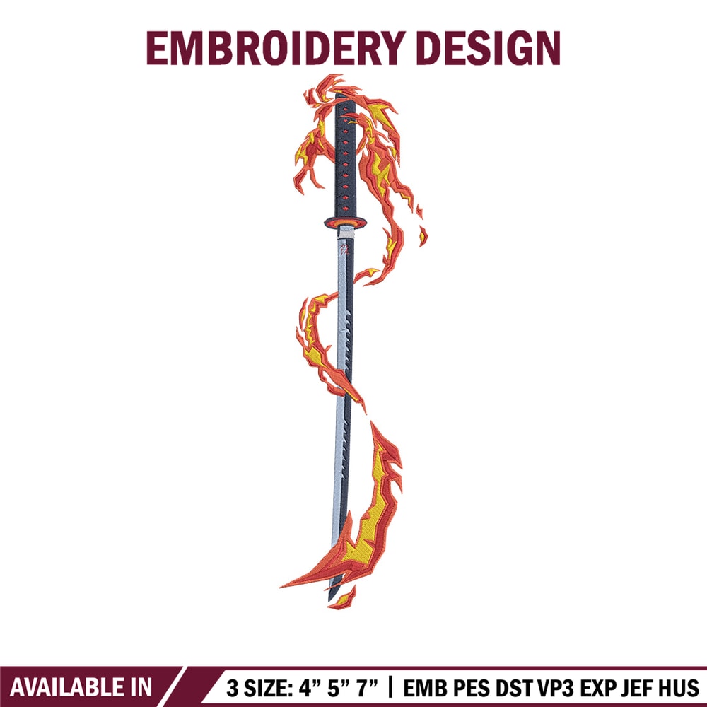 Rengoku sword Embroidery Design, Demon slayer Embroidery, Embroidery File, Anime Embroidery,Anime shirt,Digital download.jpg