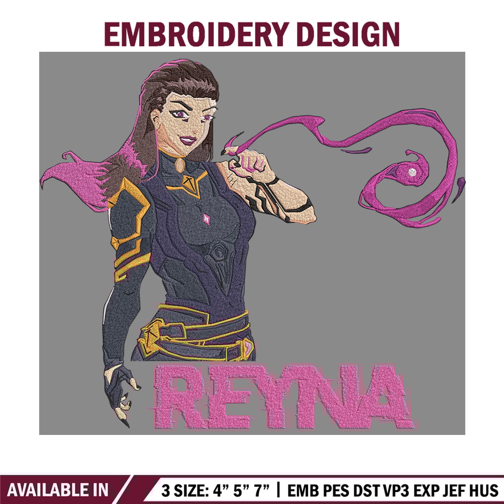Reyna poster Embroidery Design, Valorant Embroidery, Embroidery File, Anime Embroidery, Anime shirt, Digital download.jpg