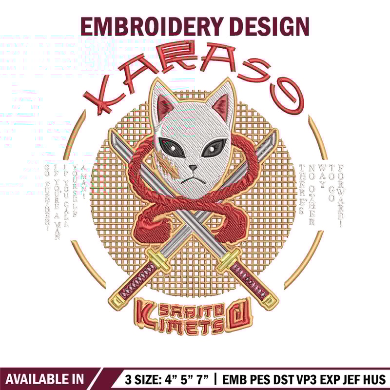 Sabito mask Embroidery Design, Demon slayer Embroidery, Embroidery File, Anime Embroidery, Anime shirt, Digital download.jpg