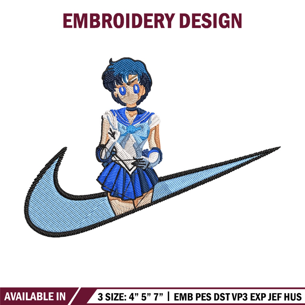 Sailor Mercury Embroidery Design, Sailor Moon Embroidery, Embroidery File,Nike Embroidery, Anime shirt, Digital download.jpg