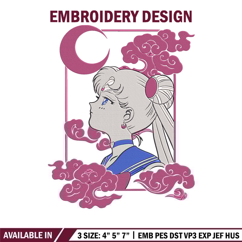 Sailor moon poster Embroidery Design, Sailor moon Embroidery, Embroidery File, Anime Embroidery, Anime shirt.jpg