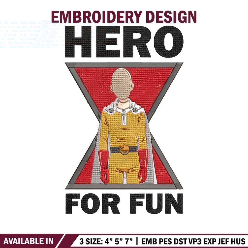 Saitama hero Embroidery Design, One punch man Embroidery, Embroidery File,Anime Embroidery,Anime shirt,Digital download.jpg