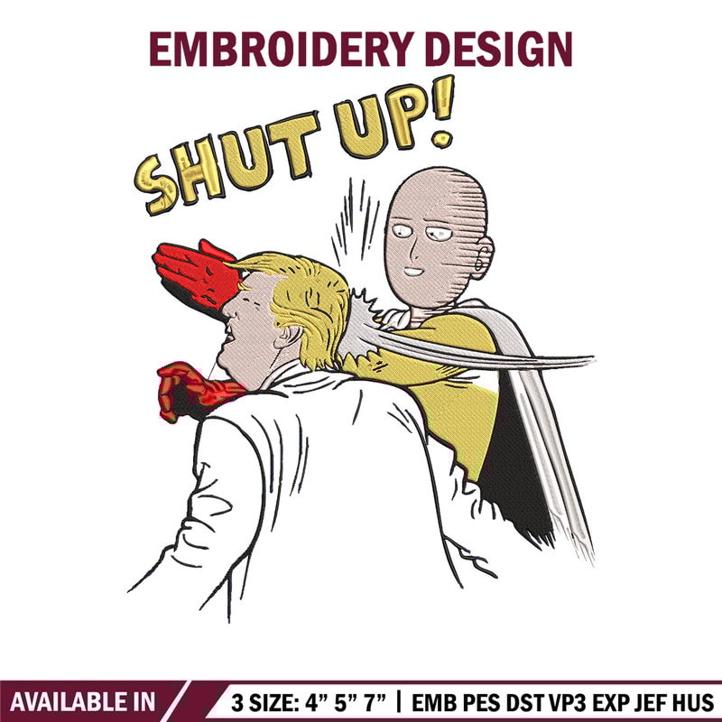 Saitama meme Embroidery Design, One punch man Embroidery, Embroidery File, Anime Embroidery,Anime shirt,Digital download.jpg