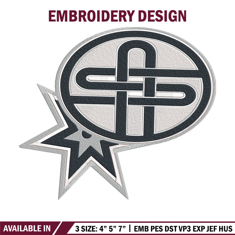 San Antonio Spurs logo embroidery design, NBA embroidery,Embroidery design,Logo sport embroidery, Sport embroidery..jpg