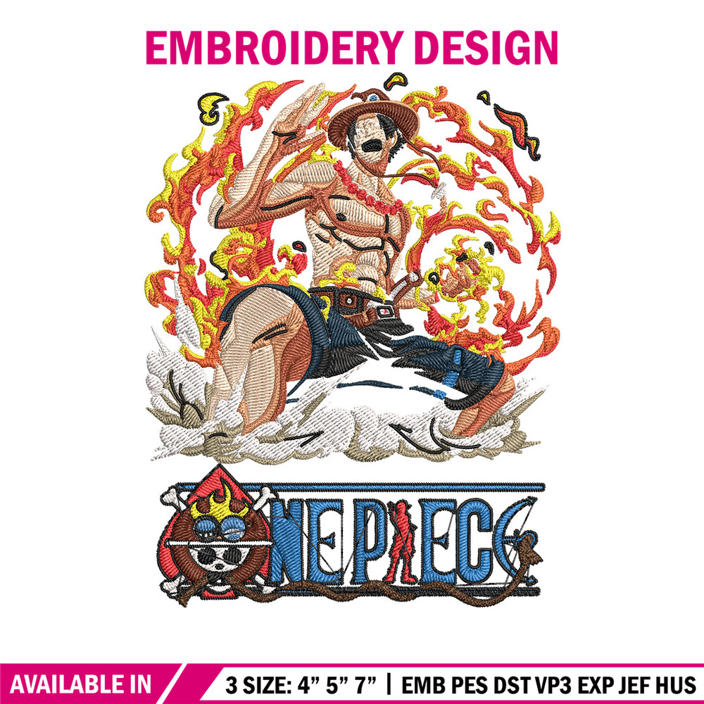 Ace Poster Embroidery Design,One piece Embroidery, Embroidery File, Anime Embroidery, Anime shirt, Digital download.jpg