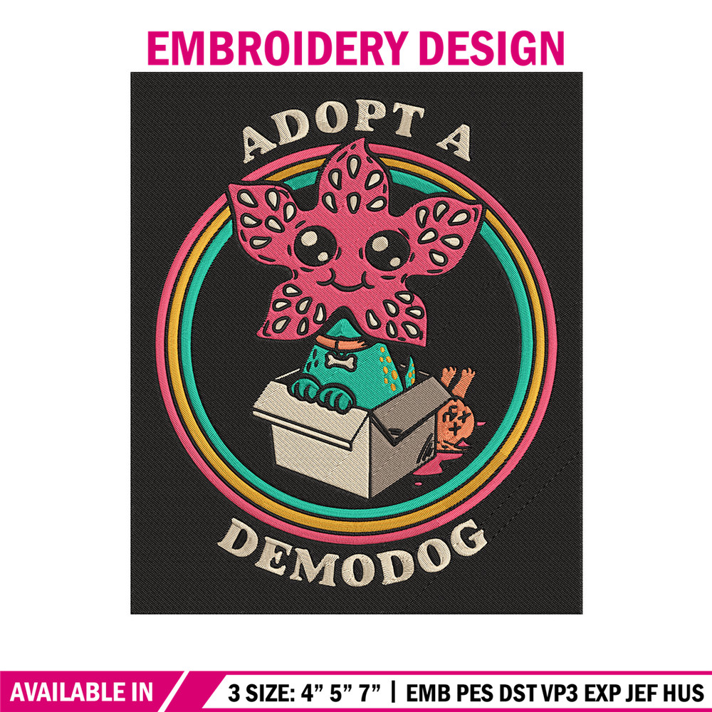 Adpot a demodog Embroidery Design, Demodog Embroidery, Embroidery File, Anime Embroidery, Anime shirt, Digital download.jpg