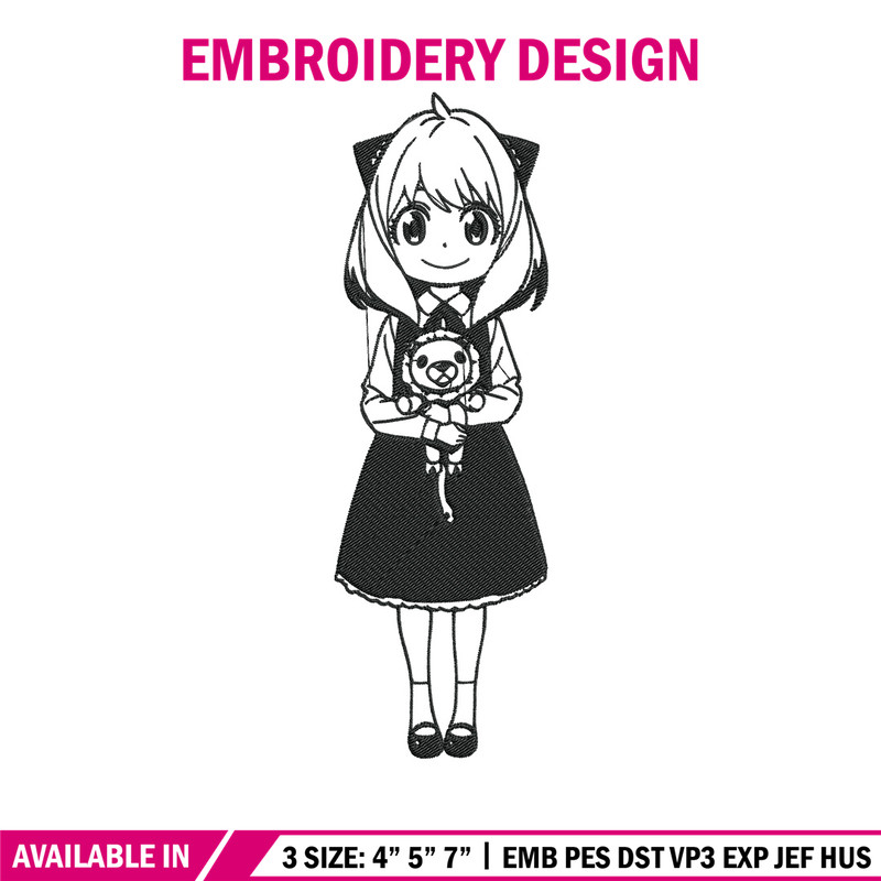 Anya Forger Embroidery Design, Spy x family Embroidery, Embroidery File, Anime Embroidery, Anime shirt,Digital download.jpg
