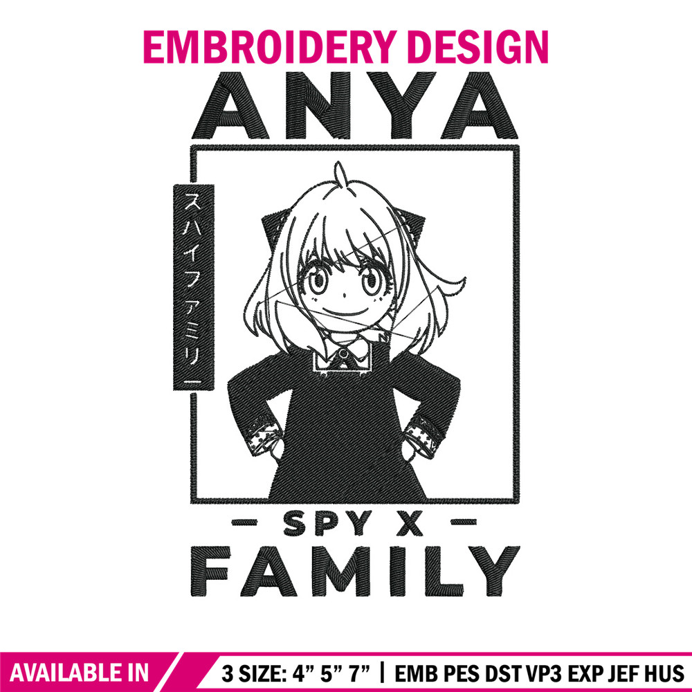 Anya poster Embroidery Design, Spy x family Embroidery, Embroidery File, Anime Embroidery, Anime shirt, Digital download.jpg