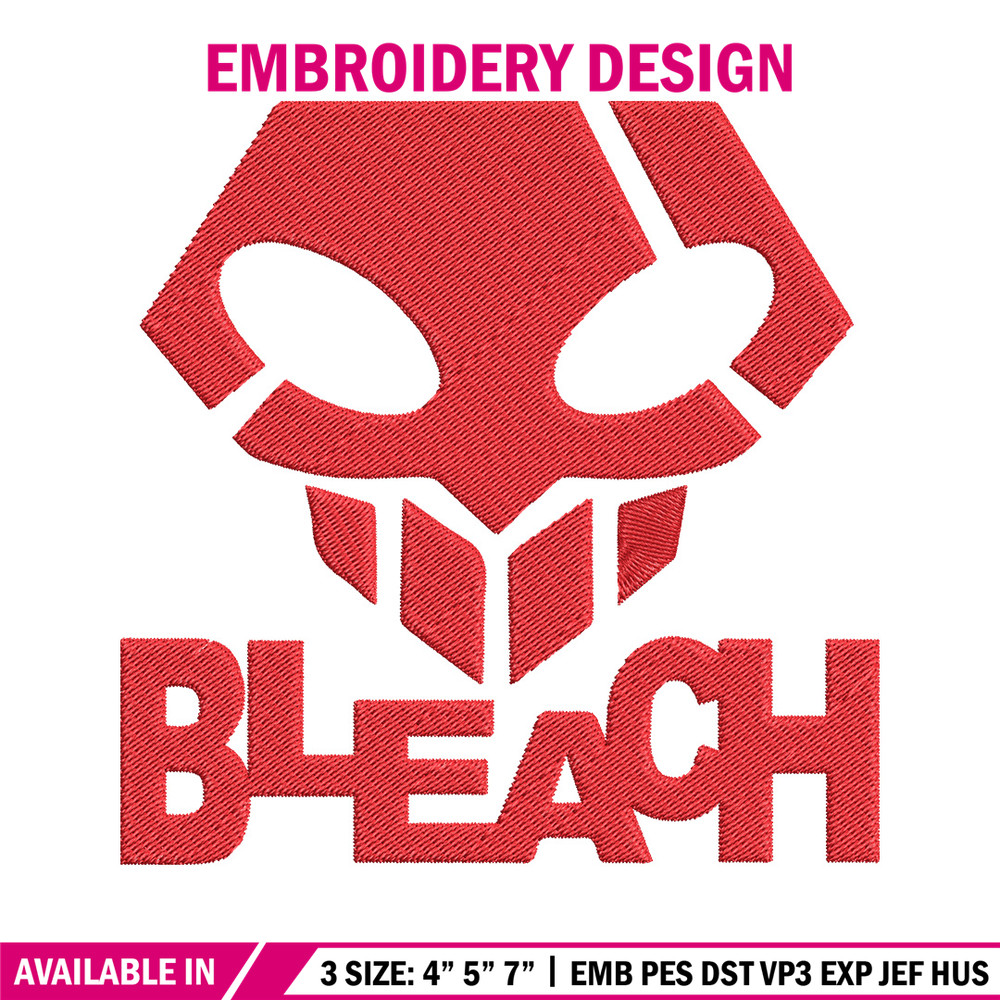 Bleach logo Embroidery Design, Bleach Embroidery, Embroidery File, Anime Embroidery, Anime shirt, Digital download.jpg