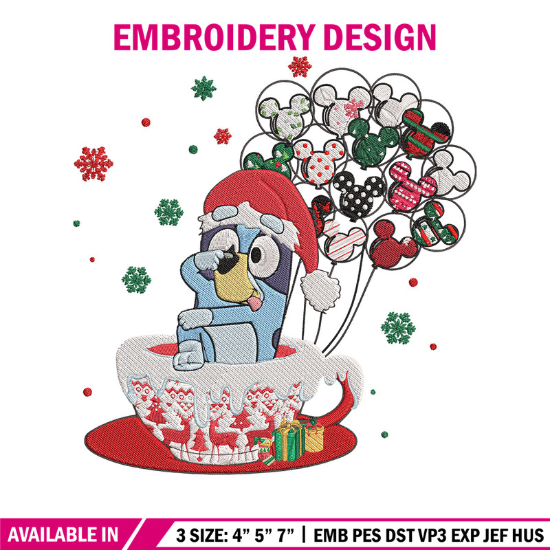 Bluey chrismas Embroidery Design,Bluey Embroidery, Embroidery File, Chrismas Embroidery, Anime shirt, Digital download.jpg