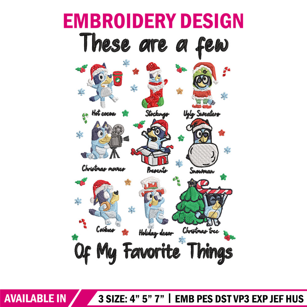 Bluey sticker Embroidery Design, Bluey Embroidery, Embroidery File, Chrismas Embroidery, Anime shirt, Digital download.jpg