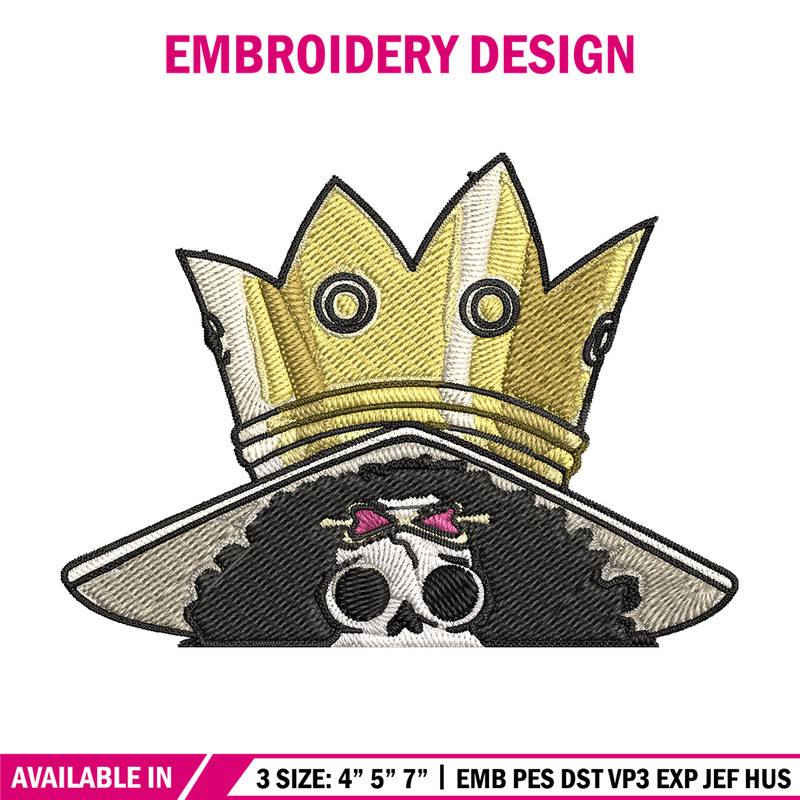Brook Peeker Embroidery Design, One piece Embroidery, Embroidery File, Anime Embroidery, Anime shirt, Digital download..jpg