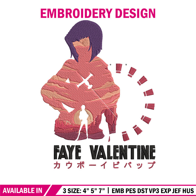 Faye Valentine Embroidery Design, Cowboy bebop Embroidery, Embroidery File,Anime Embroidery,Anime shirt,Digital download.jpg