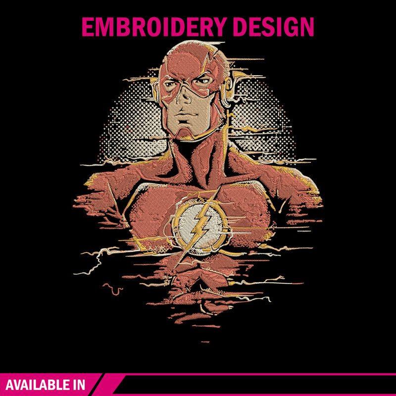 Flash poster Embroidery Design, DC comics Embroidery, Embroidery File, Anime Embroidery, Anime shirt, Digital download.jpg