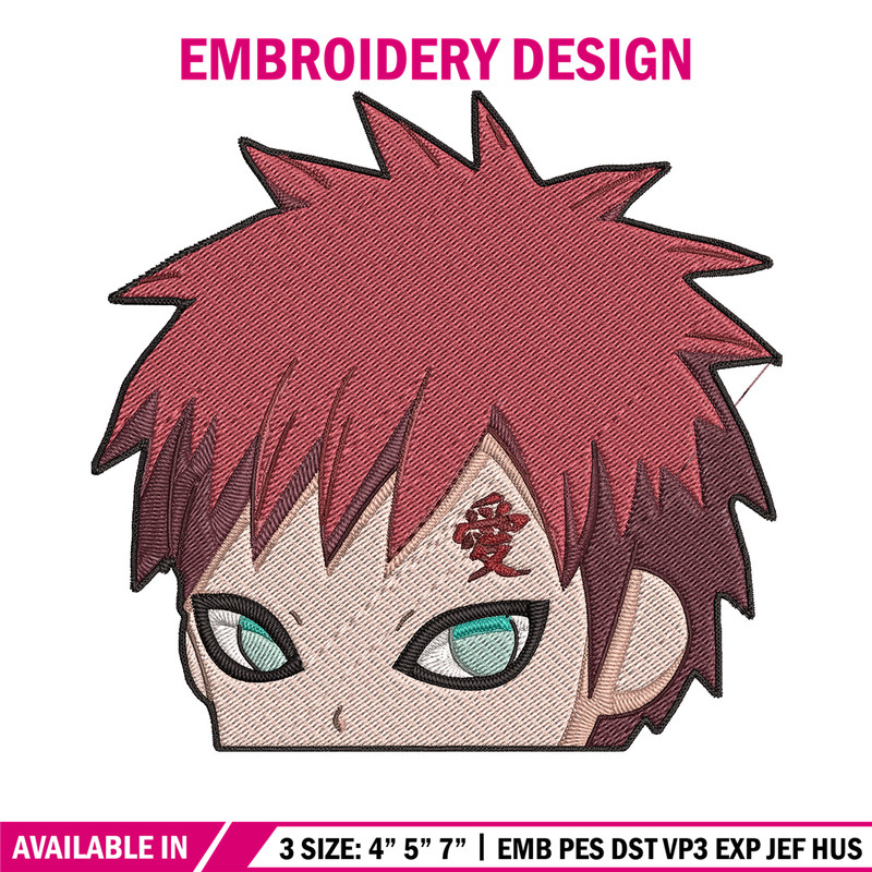 Gaara Peeker Embroidery Design, Naruto Embroidery, Embroidery File, Anime Embroidery,Anime shirt, Digital download.jpg