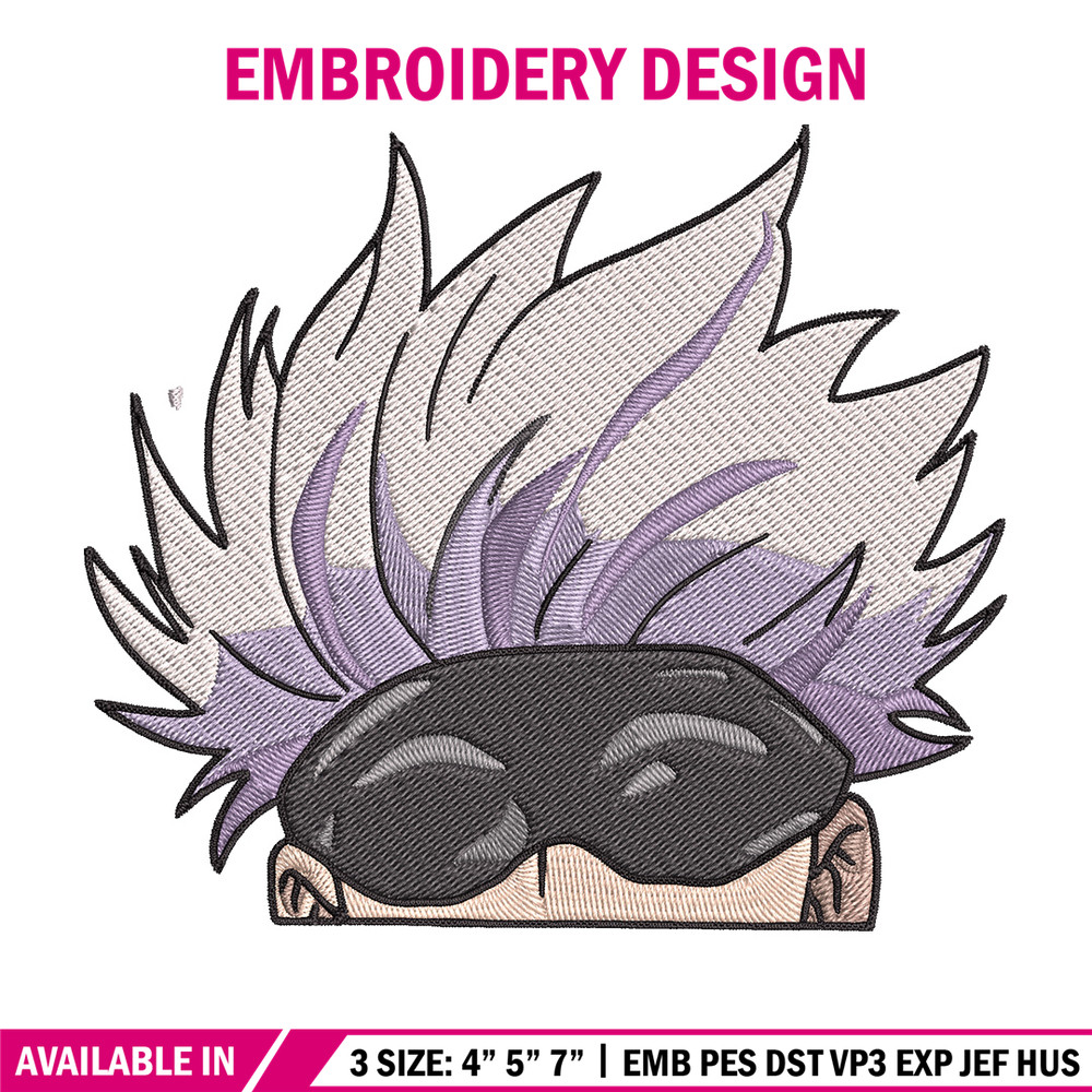 Gojo Peeker Embroidery Design, Jujutsu Embroidery, Embroidery File, Anime Embroidery, Anime shirt, Digital download..jpg