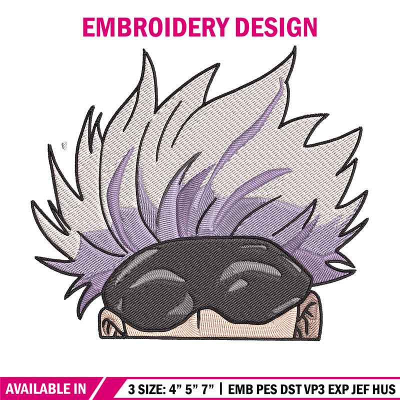 Gojo Peeker Embroidery Design, Jujutsu Embroidery, Embroidery File, Anime Embroidery, Anime shirt, Digital download..jpg