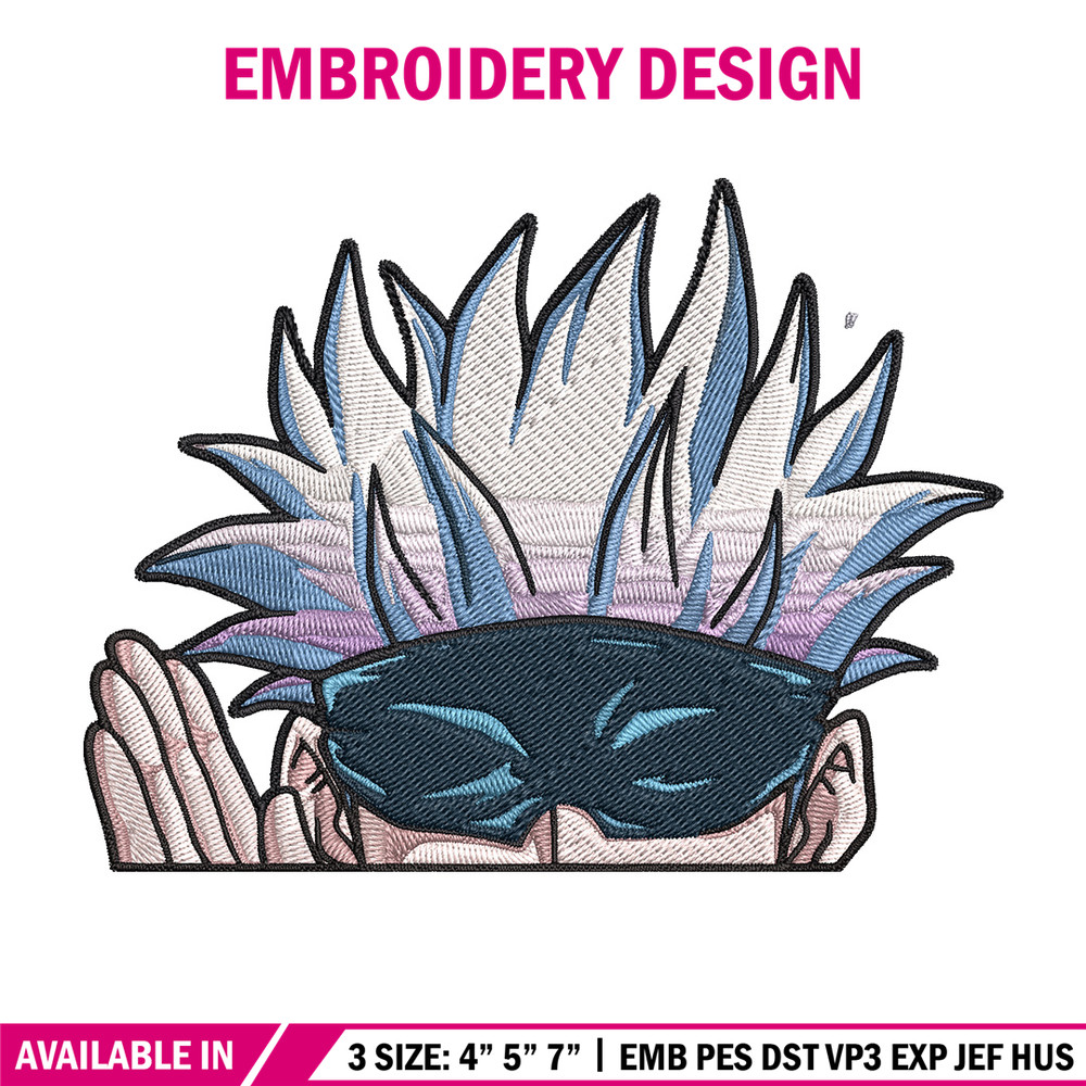 Gojo Peeker Embroidery Design, Jujutsu Embroidery, Embroidery File, Anime Embroidery, Anime shirt, Digital download.jpg