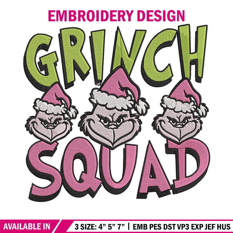 Grinch squad Embroidery Design, Grinch Embroidery, Embroidery File, Chrismas Embroidery, Anime shirt, Digital download..jpg