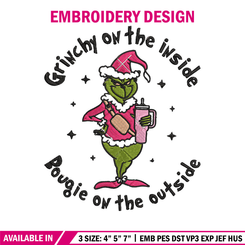 Grinchy Embroidery Design, Grinch Embroidery, Embroidery File, Chrismas Embroidery, Anime shirt, Digital download.jpg