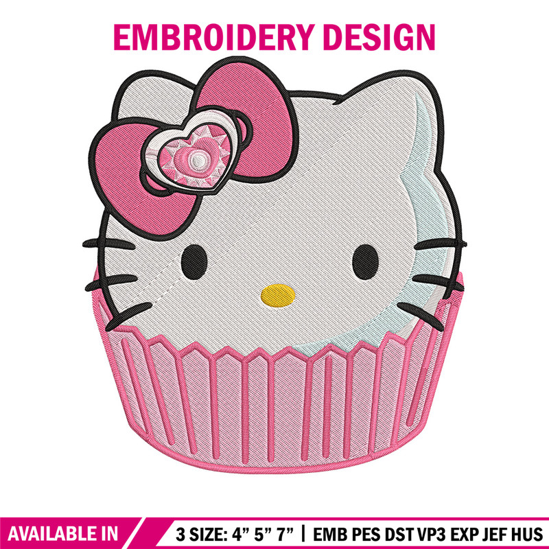 Hello Kitty cake Embroidery Design, Hello kitty Embroidery, Embroidery File, Anime Embroidery, Digital download.jpg