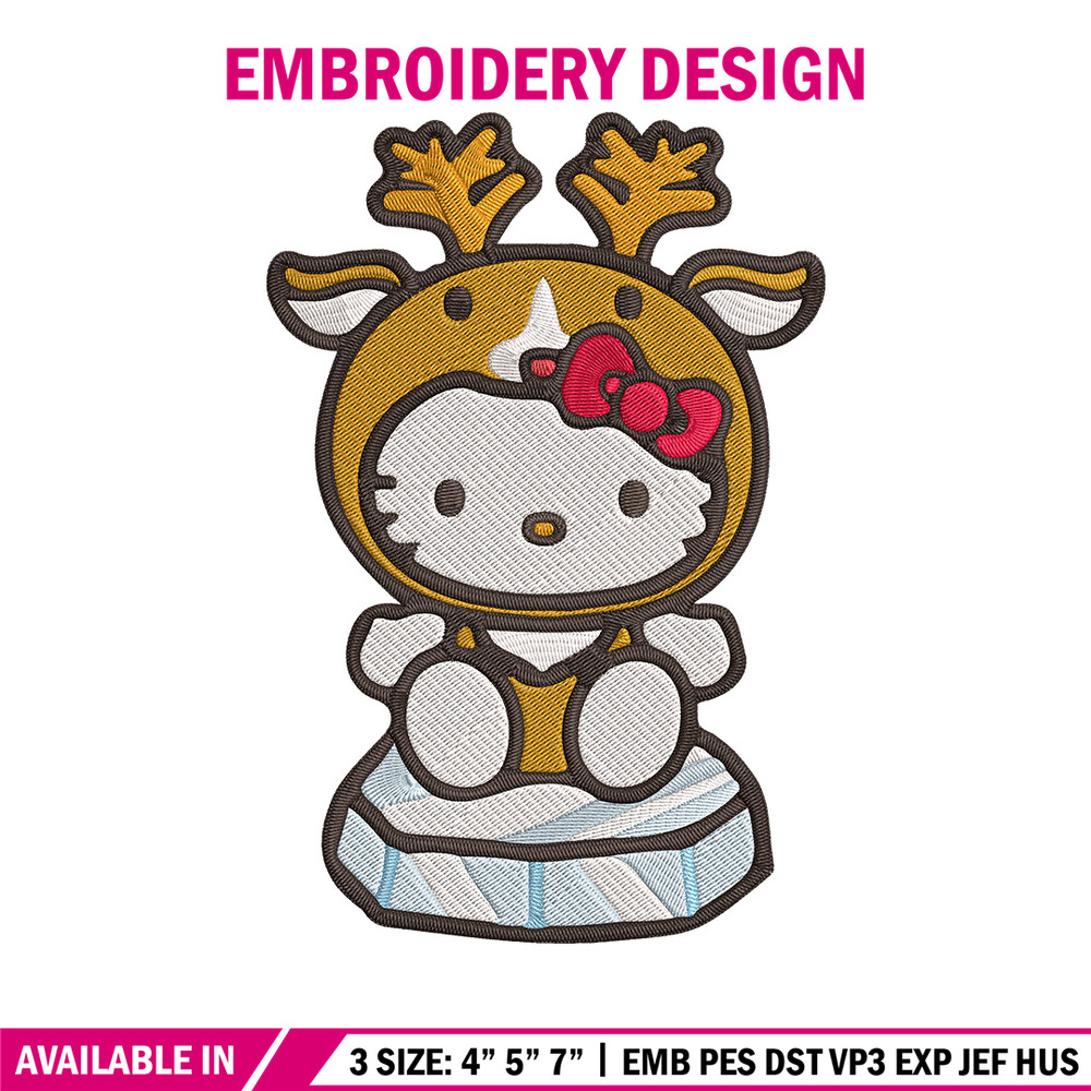 Hello kitty reineer Embroidery Design, Hello kitty Embroidery, Embroidery File, Anime Embroidery, Digital download.jpg