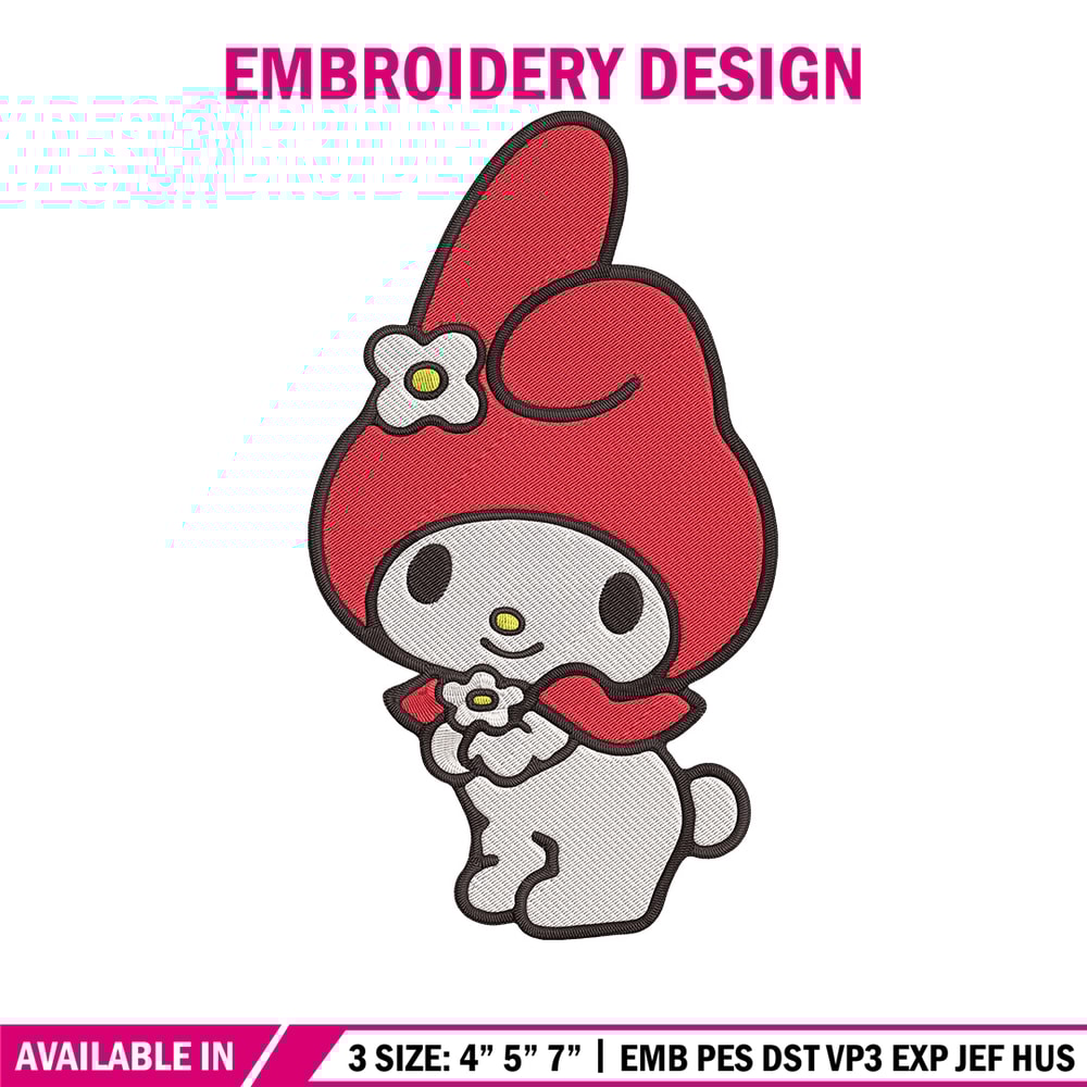 My Melody Embroidery Design, Hello kitty Embroidery, Embroidery File, Anime Embroidery, Anime shirt, Digital download.jpg