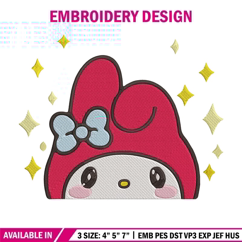 My Melody Peek Embroidery Design, Hello kitty Embroidery, Embroidery File, Anime Embroidery,Anime shirt,Digital download.jpg