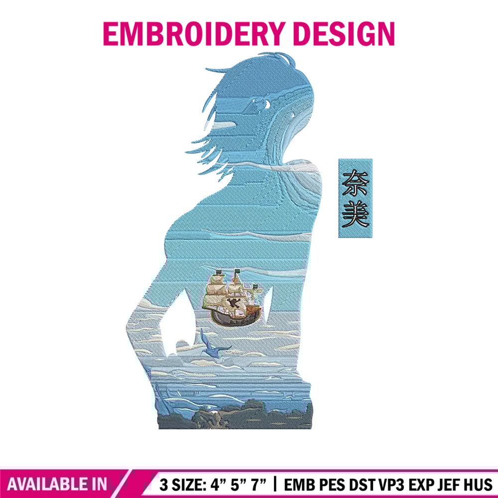 Nami poster Embroidery Design, One piece Embroidery, Embroidery File, Anime Embroidery, Anime shirt, Digital download.jpg