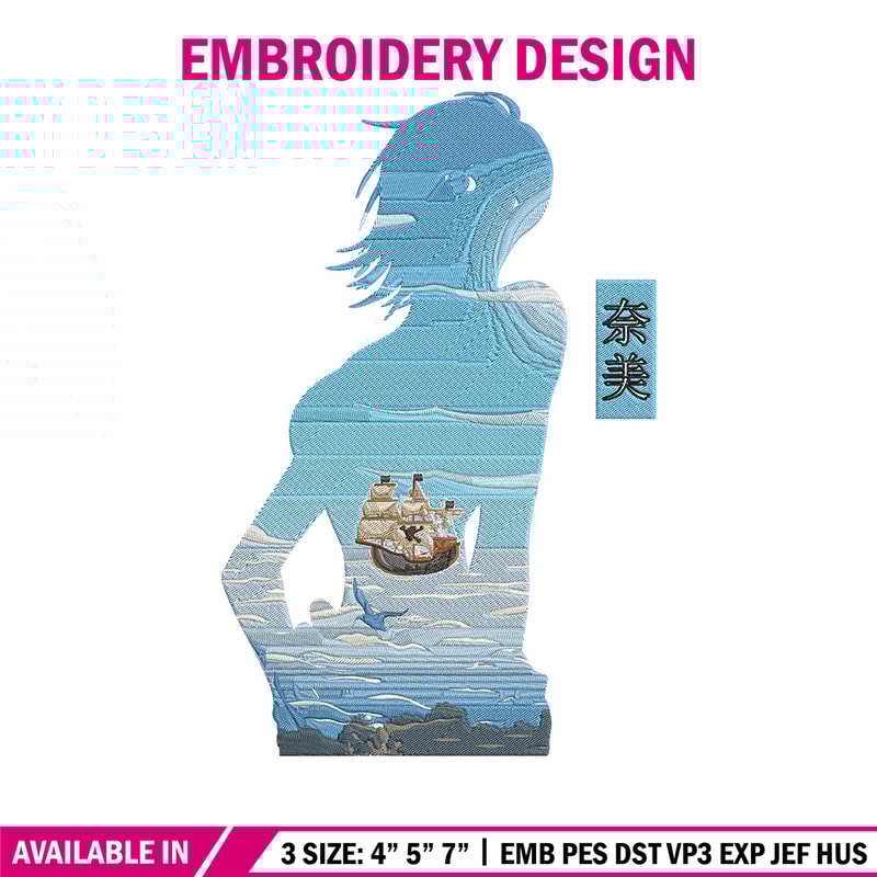 Nami poster Embroidery Design, One piece Embroidery, Embroidery File, Anime Embroidery, Anime shirt, Digital download.jpg