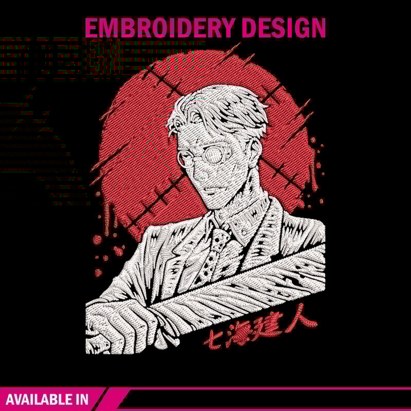 Nanami poster Embroidery Design, Jujutsu Embroidery, Embroidery File, Anime Embroidery, Anime shirt, Digital download.jpg