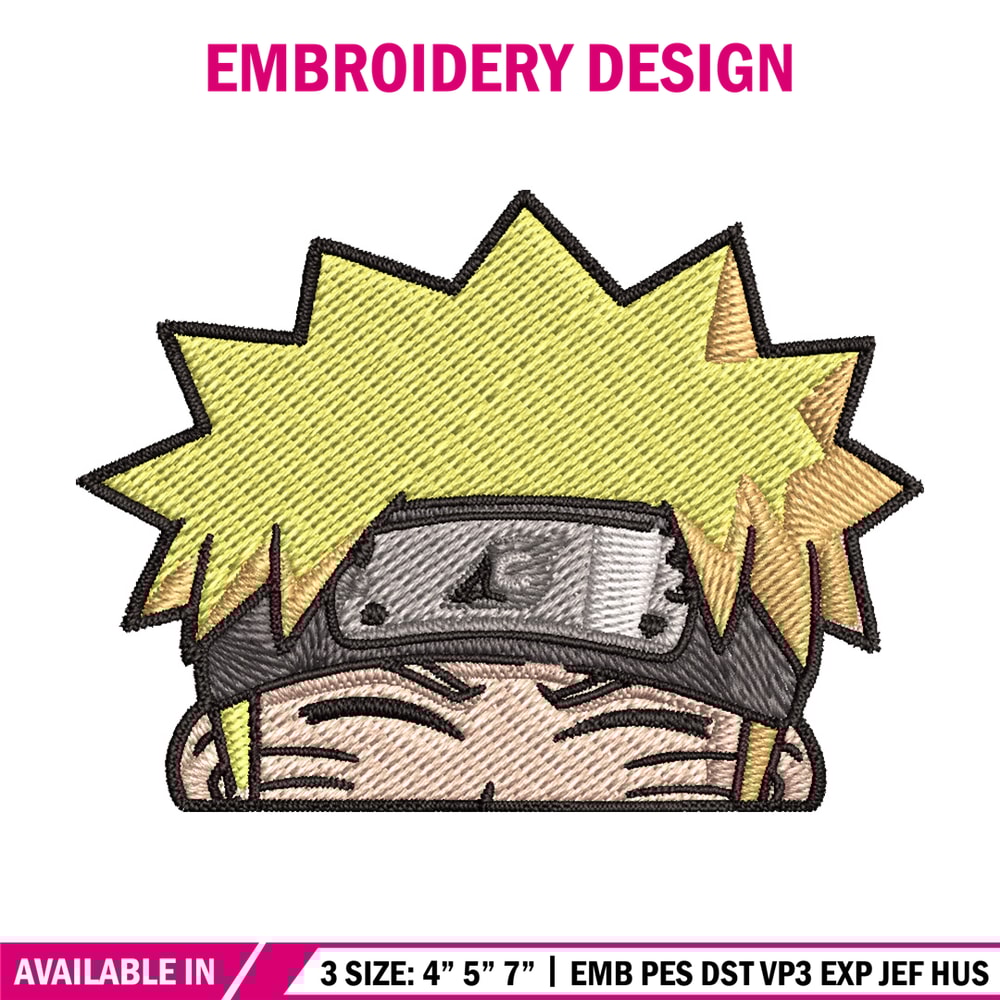 Naruto Peeker Embroidery Design, Naruto Embroidery, Embroidery File, Anime Embroidery, Anime shirt, Digital download.jpg