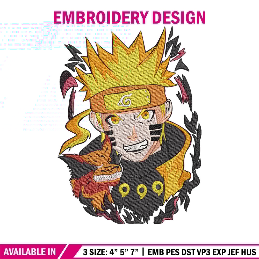 Naruto poster Embroidery Design, Naruto Embroidery, Embroidery File, Anime Embroidery, Anime shirt, Digital download..jpg