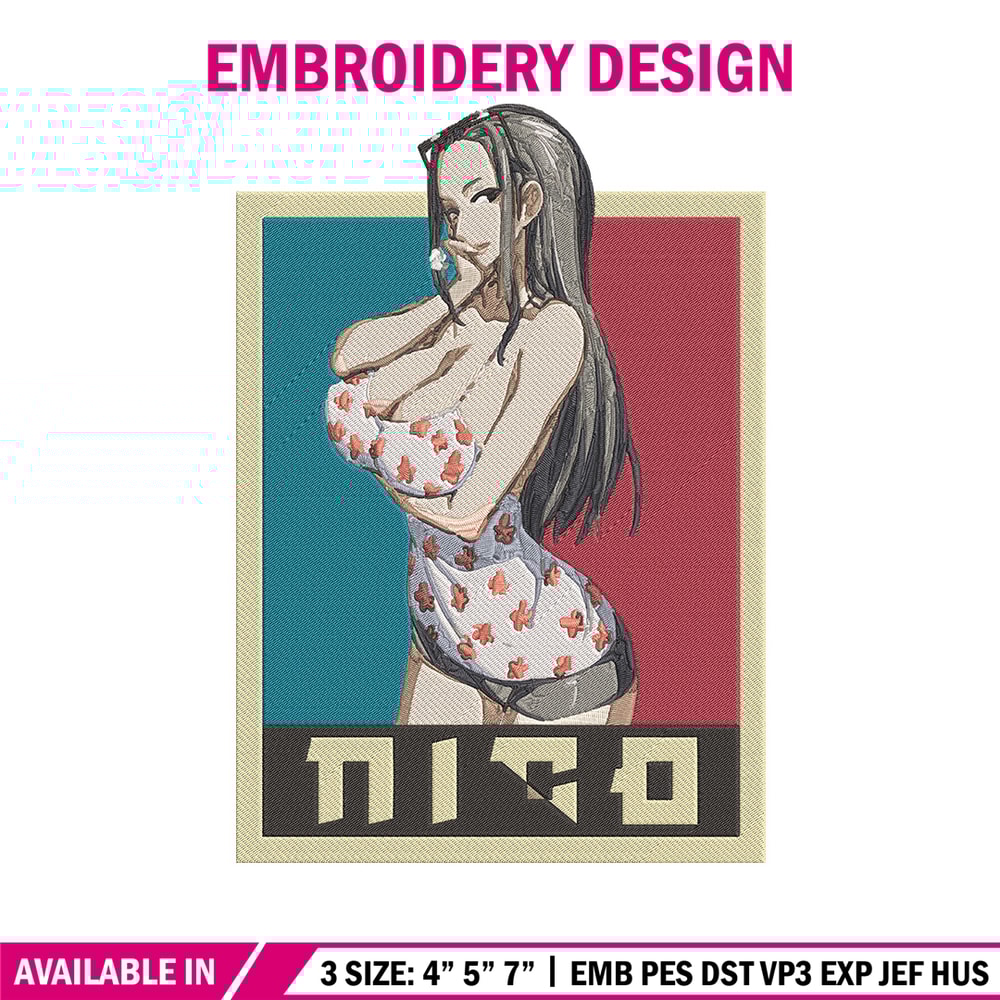 Nico Robin Embroidery Design, One piece Embroidery, Embroidery File, Anime Embroidery, Anime shirt, Digital download.jpg