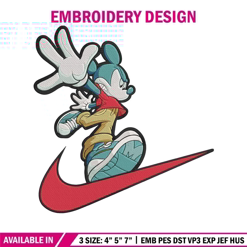 Nike x mickey Embroidery Design, Mickey Embroidery, Embroidery File, Nike Embroidery, Anime shirt, Digital download..jpg