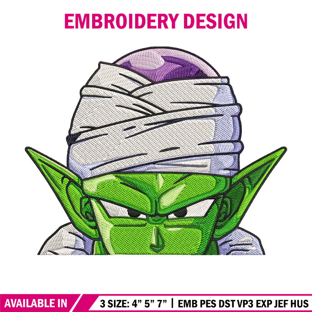 Piccolo Peeker Embroidery Design, Dragonball Embroidery, Embroidery File, Anime Embroidery, Anime shirt,Digital download.jpg