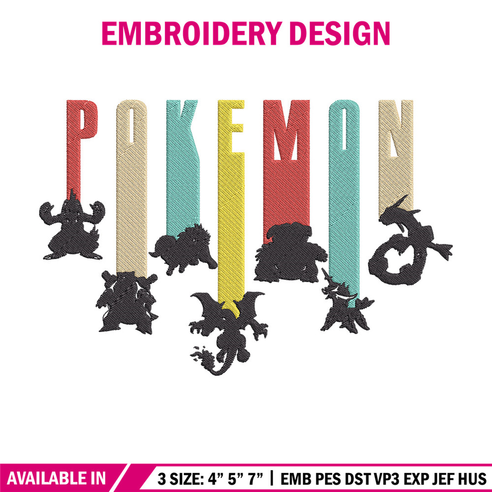 Pokemon poster Embroidery Design, Pokemon Embroidery, Embroidery File, Anime Embroidery, Anime shirt, Digital download.jpg