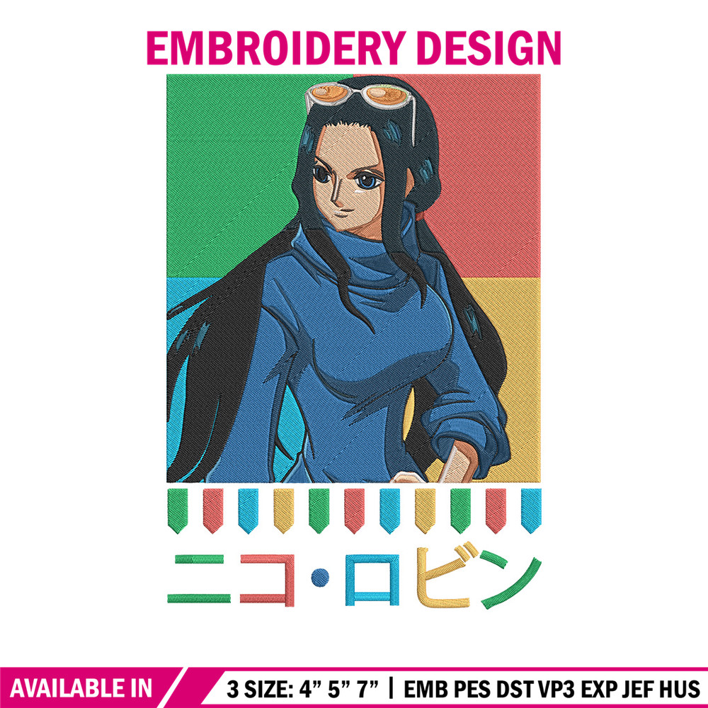 Poster Robin Embroidery Design, One piece Embroidery, Embroidery File, Anime Embroidery, Anime shirt, Digital download.jpg
