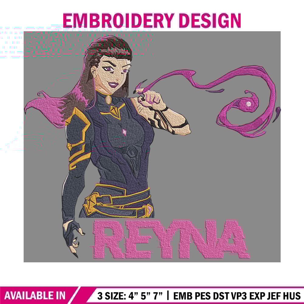 Reyna poster Embroidery Design, Valorant Embroidery, Embroidery File, Anime Embroidery, Anime shirt, Digital download.jpg
