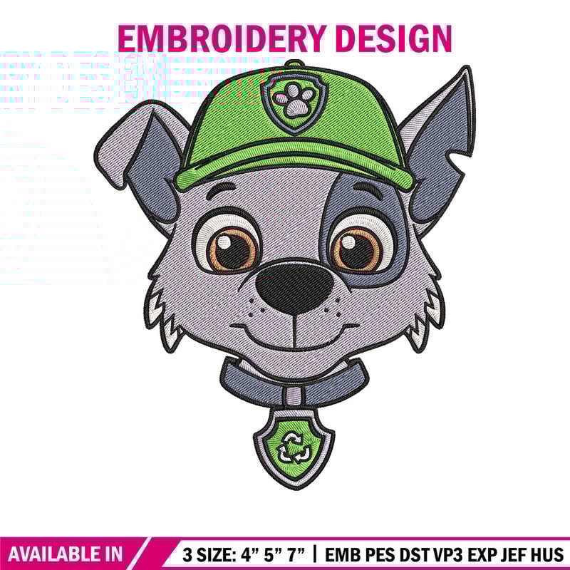 Rocky dog Embroidery Design, Paw patrol Embroidery, Embroidery File, Anime Embroidery, Anime shirt, Digital download..jpg