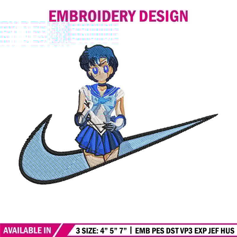 Sailor Mercury Embroidery Design, Sailor Moon Embroidery, Embroidery File,Nike Embroidery, Anime shirt, Digital download.jpg