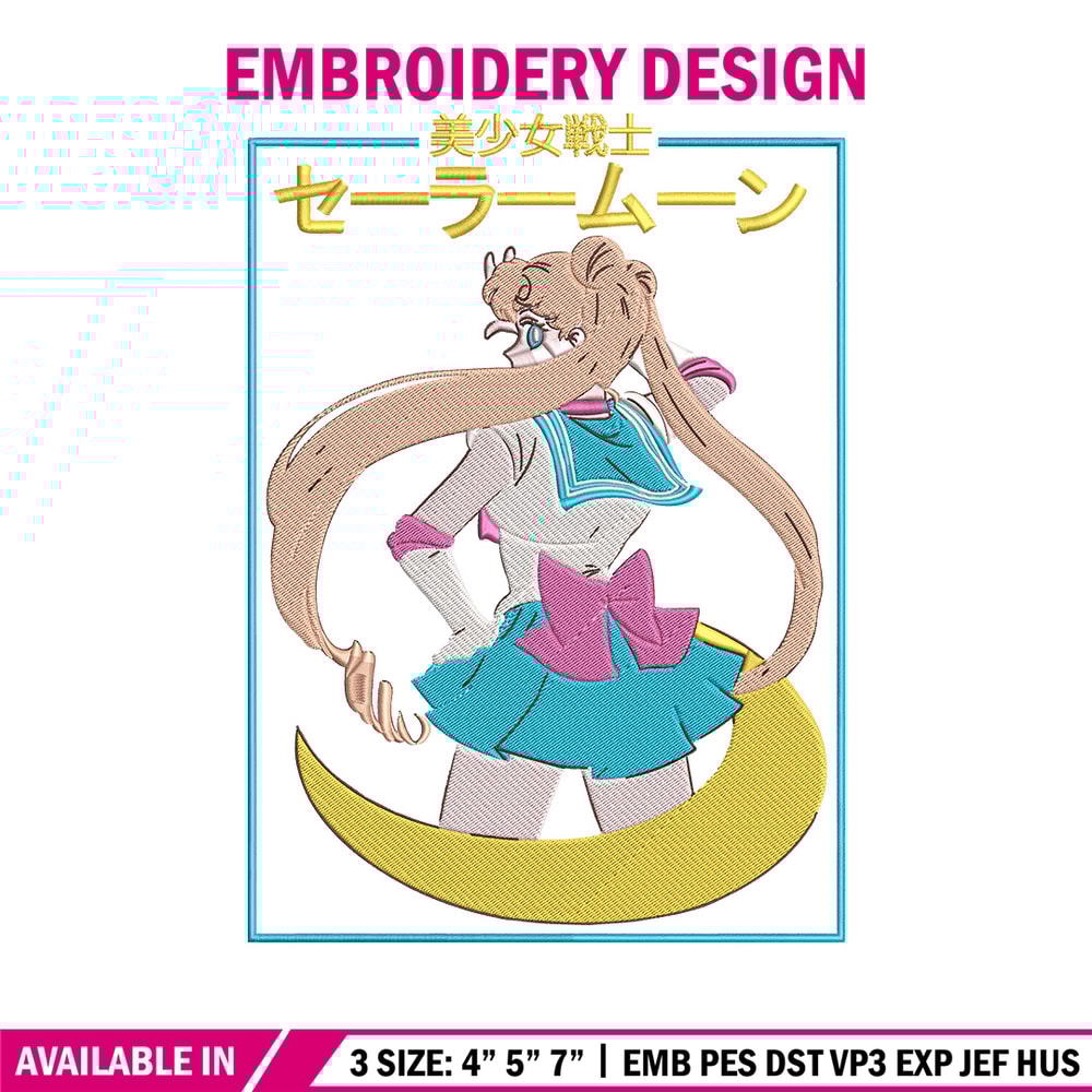 Sailor Moon Embroidery Design, Sailor Moon Embroidery, Embroidery File, Anime Embroidery, Anime shirt, Digital download..jpg