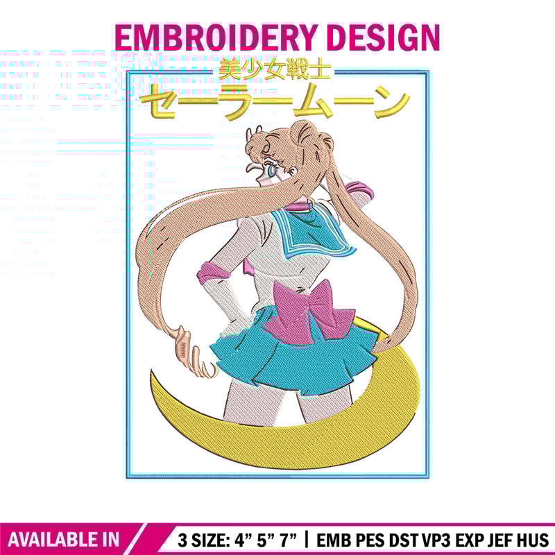 Sailor Moon Embroidery Design, Sailor Moon Embroidery, Embroidery File, Anime Embroidery, Anime shirt, Digital download..jpg