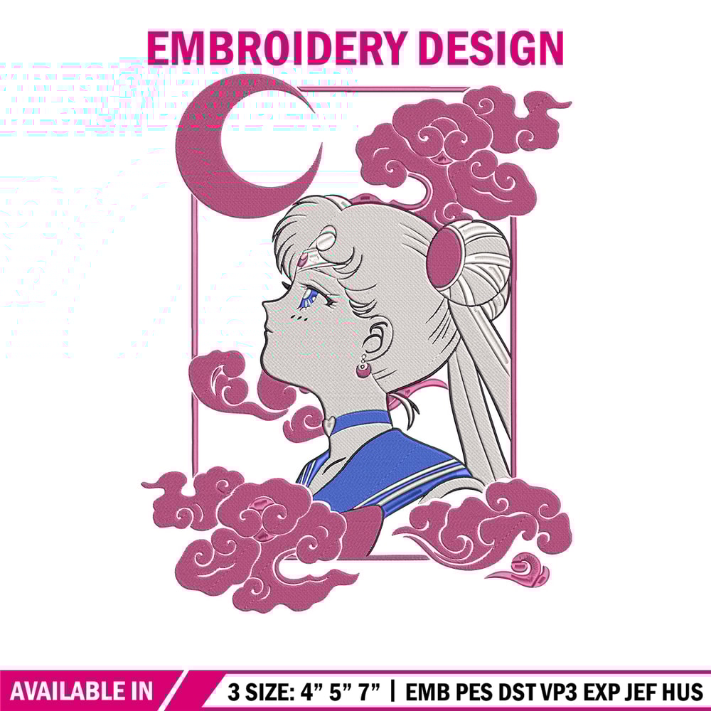 Sailor moon poster Embroidery Design, Sailor moon Embroidery, Embroidery File, Anime Embroidery, Anime shirt.jpg