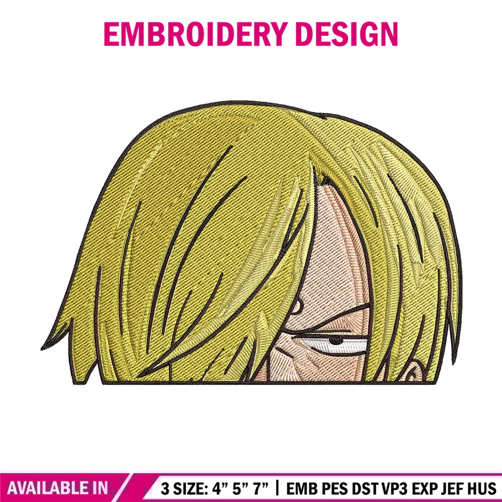 Sanji Peeker Embroidery Design, One piece Embroidery, Embroidery File, Anime Embroidery, Anime shirt, Digital download.jpg