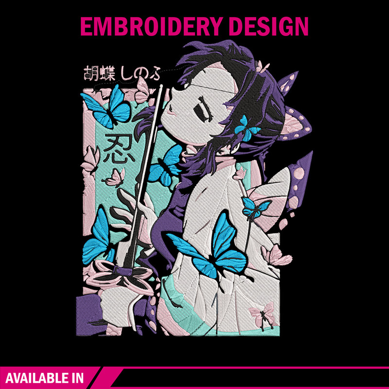 Shinobu poster Embroidery Design, Demon slayer Embroidery,Embroidery File, Anime Embroidery,Anime shirt,Digital download.jpg
