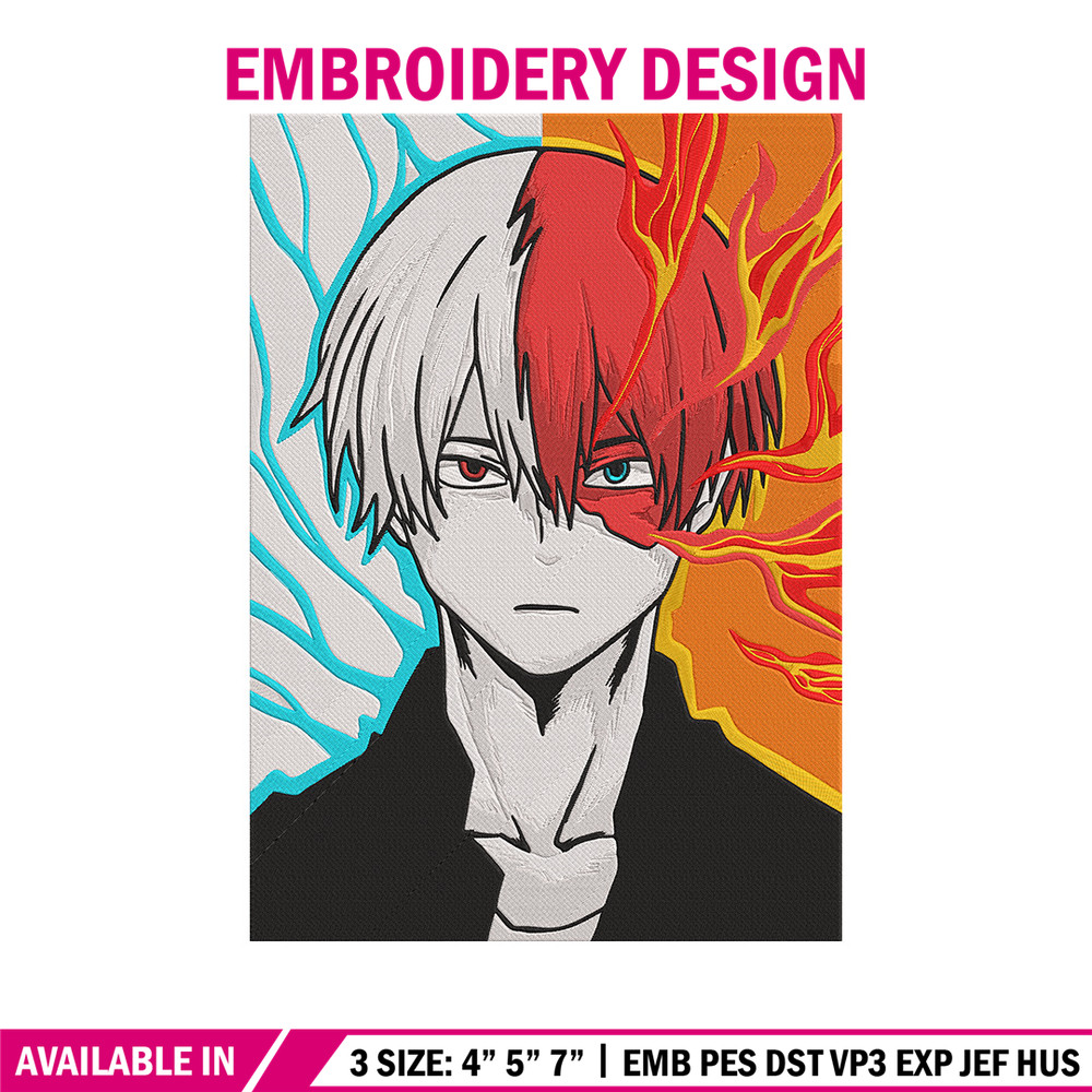 Shouto poster Embroidery Design, Mha Embroidery, Embroidery File, Anime Embroidery, Anime shirt, Digital download..jpg