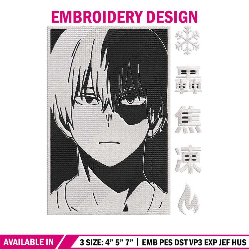 Shouto poster Embroidery Design, Mha Embroidery, Embroidery File, Anime Embroidery, Anime shirt, Digital download.jpg