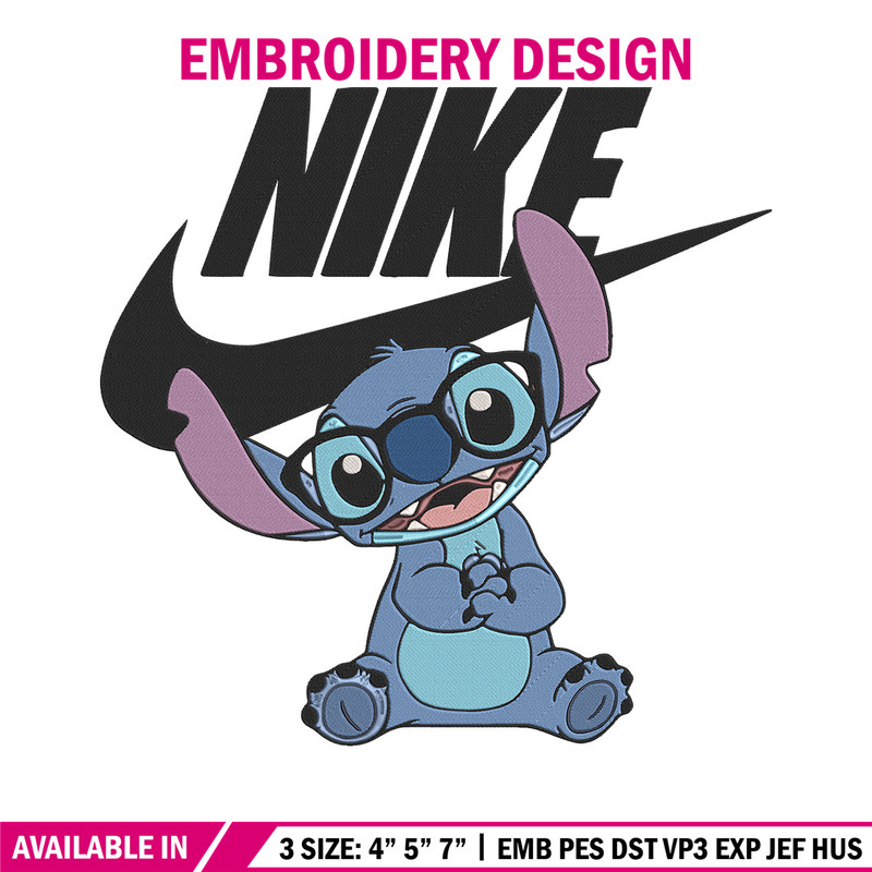 Stitch nike Embroidery Design, Stitch Embroidery, Embroidery File, Nike Embroidery, Anime shirt, Digital download.jpg